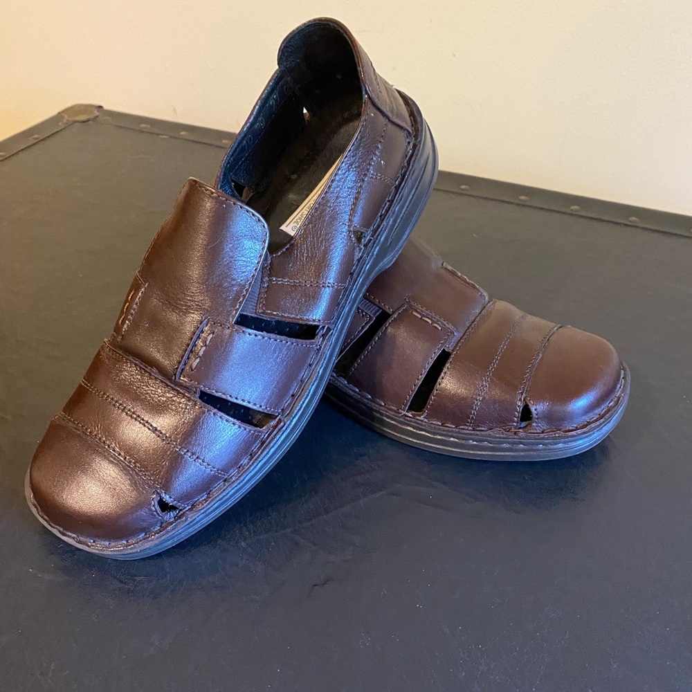 Josef Seibel Brown Leather Sandals Comfortable Casual Design- Women 8